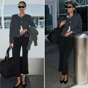 Frame Jetset Crop Mini Boot Sheen Noir Black Stretch High Rise Bootcut 2 (30-34)